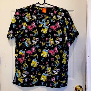 Small Black SpongeBob Scrub Top